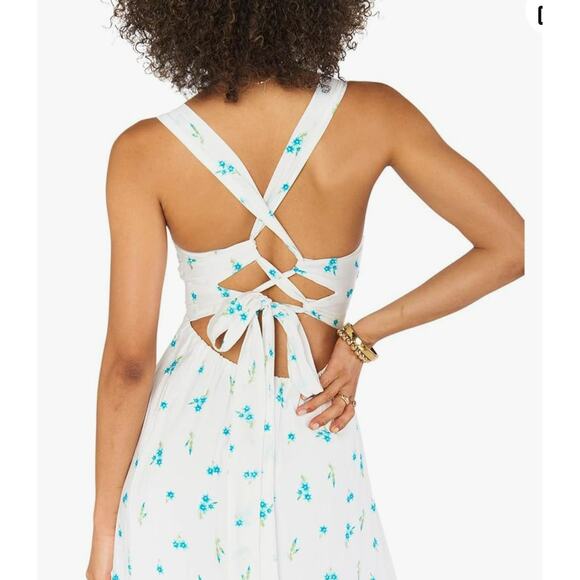 New Show Me Your Mumu Marmont Midi Dress Blue Floral Women's Size L NWT - Picture 4 of 13